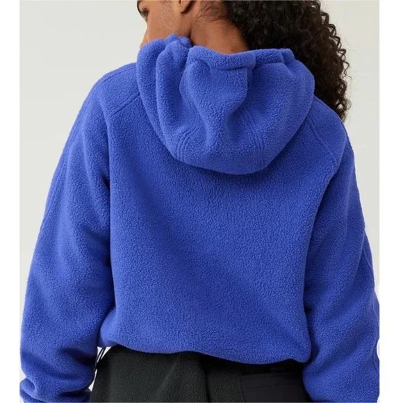 OUTDOOR VOICES Navy Blue Zip Fleece Hoodie